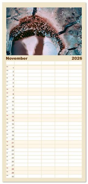 Produktbild: Familienplaner 2026 - ABOVE - Die Welt von oben in ihrer abstraktesten Form mit 5 Spalten (Wandkalender, 21 x 45 cm) CALVENDO