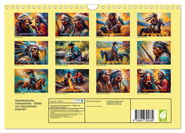 Produktbild: Amerikanische Ureinwohner - Bilder von Geschichten inspiriert (Wandkalender 2026 DIN A4 quer), CALVENDO Monatskalender