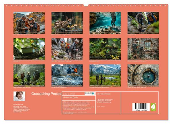Produktbild: Geocaching Poesie (hochwertiger Premium Wandkalender 2026 DIN A2 quer), Kunstdruck in Hochglanz