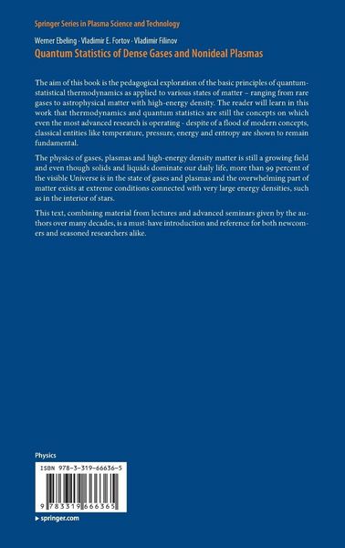 Produktbild: Quantum Statistics of Dense Gases and Nonideal Plasmas