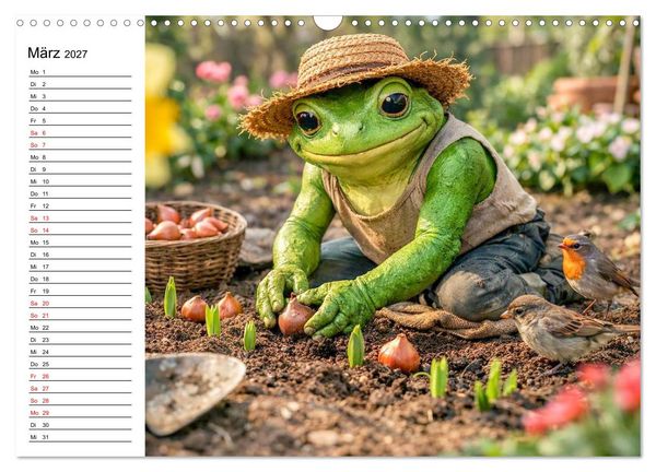 Produktbild: Frosch im Garten (Wandkalender 2027 DIN A3 quer), CALVENDO Monatskalender