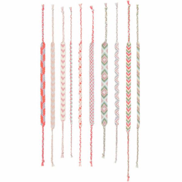 Produktbild: DIY Freundschaftsarmb&auml;nder Set, Pastel Colours,10 x 8 m Stickgarn in 10 verschiedenen Farben, 100 % Baumwolle, Neon 100% Polyester