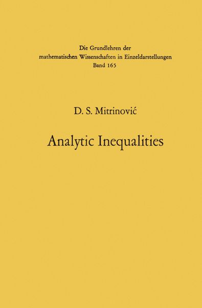Produktbild: Analytic Inequalities