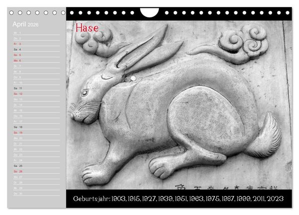 Produktbild: Das Chinesische Horoskop / Geburtstagskalender (Wandkalender 2026 DIN A4 quer), CALVENDO Monatskalender