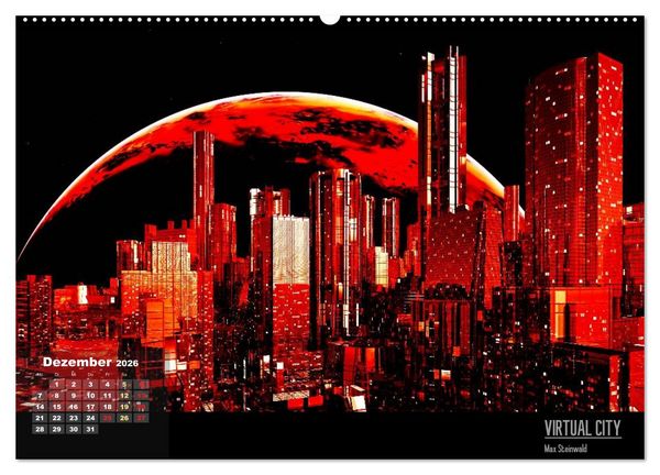 Produktbild: VIRTUAL CITY 2026 CH-Version (Wandkalender 2026 DIN A2 quer), CALVENDO Monatskalender