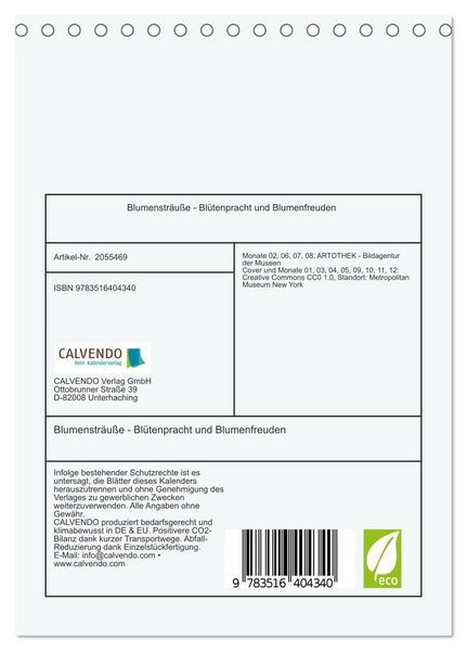 Produktbild: Blumenstr&auml;u&szlig;e - Bl&uuml;tenpracht und Blumenfreuden (Tischkalender 2026 DIN A5 hoch), CALVENDO Monatskalender