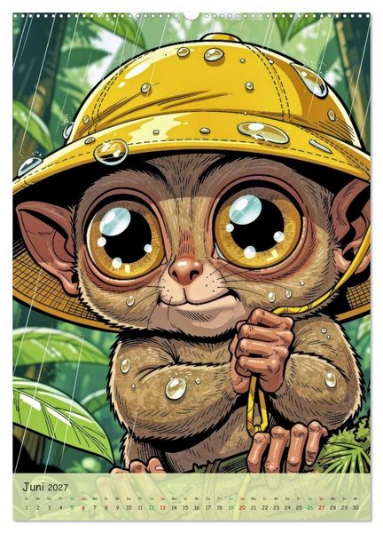 Produktbild: Lustige Koboldmakis - Comic (hochwertiger Premium Wandkalender 2027 DIN A2 hoch), Kunstdruck in Hochglanz