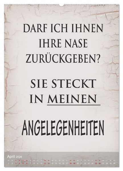 Produktbild: Ziemlich schlecht gelaunt (Wandkalender 2026 DIN A2 hoch), CALVENDO Monatskalender