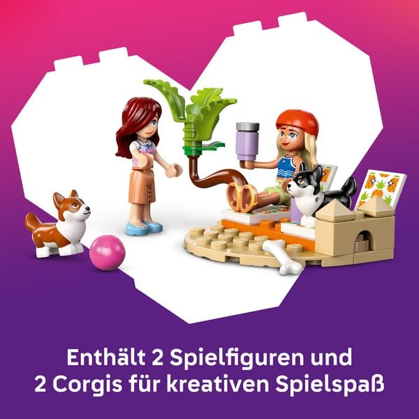 Produktbild: LEGO Friends Strandabenteuer mit Hunden, Set mit Corgis, Surfbrett 42641