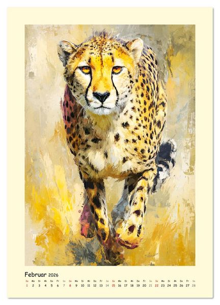 Produktbild: Raubkatzen. Moderne Paintings wilder Eleganz (Wandkalender 2026 DIN A3 hoch), CALVENDO Monatskalender