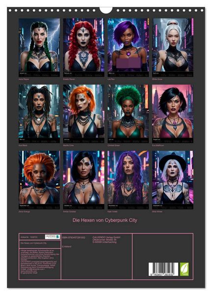 Produktbild: Die Hexen von Cyberpunk City (Wandkalender 2026 DIN A3 hoch), CALVENDO Monatskalender