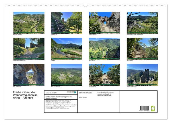 Produktbild: Erlebe mit mir die Wanderregionen im Ahrtal - Altenahr (Wandkalender 2026 DIN A2 quer), CALVENDO Monatskalender