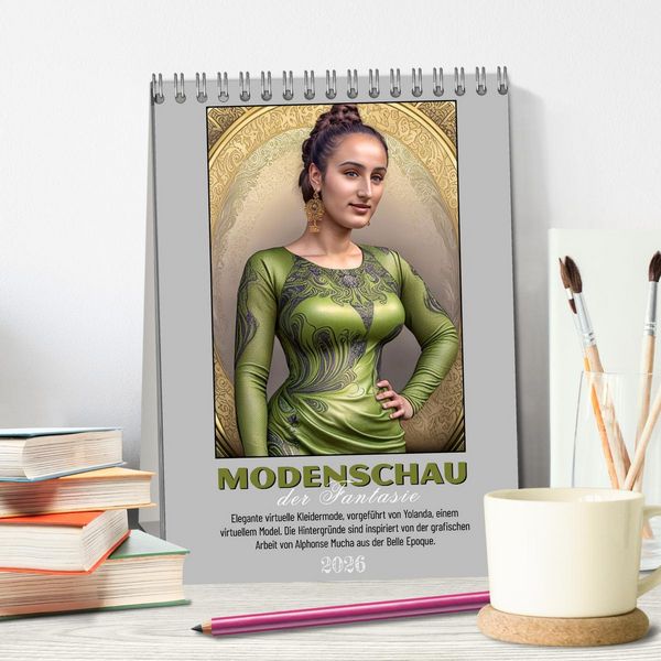 Produktbild: Modenschau der Fantasie (Tischkalender 2026 DIN A5 hoch), CALVENDO Monatskalender