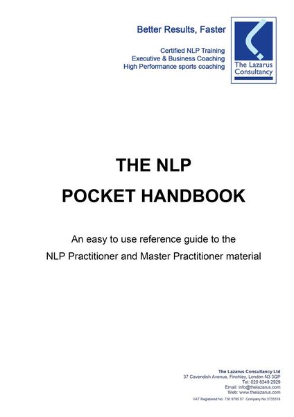 Produktbild: NLP Pocket Handbook