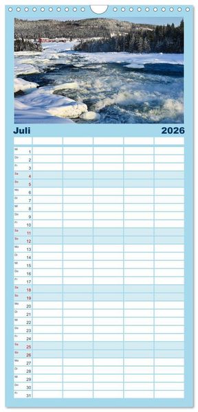 Produktbild: Familienplaner 2026 - Lulea - Wintertraum in Schwedisch Lappland mit 5 Spalten (Wandkalender, 21 x 45 cm) CALVENDO