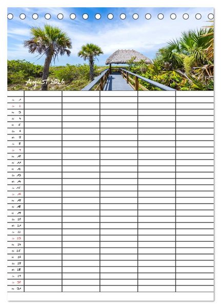 Produktbild: Idyllisches Florida / Familienplaner (Tischkalender 2026 DIN A5 hoch), CALVENDO Monatskalender