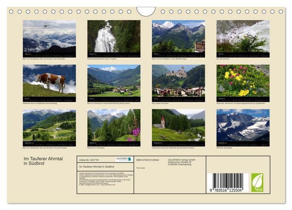 Produktbild: Im Tauferer Ahrntal in S&uuml;dtirol (Wandkalender 2026 DIN A4 quer), CALVENDO Monatskalender