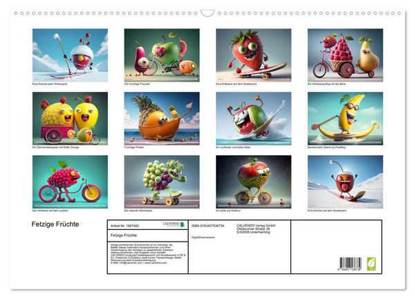 Produktbild: Fetzige Fr&uuml;chte (Wandkalender 2026 DIN A2 quer), CALVENDO Monatskalender