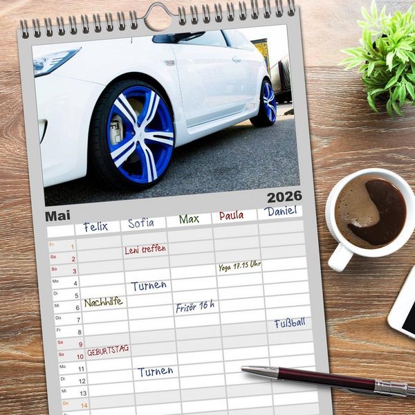 Produktbild: Familienplaner 2026 - Tuning Power mit 5 Spalten (Wandkalender, 21 x 45 cm) CALVENDO