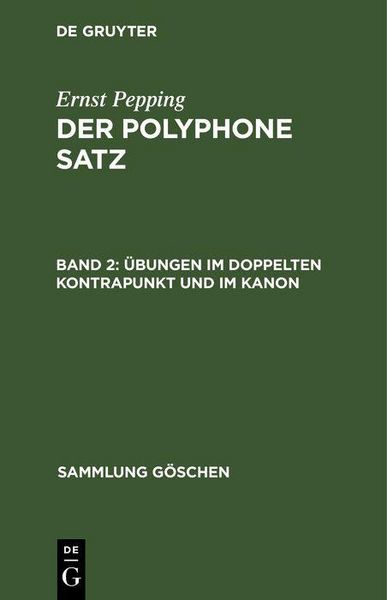 Produktbild: &Uuml;bungen im doppelten Kontrapunkt und im Kanon