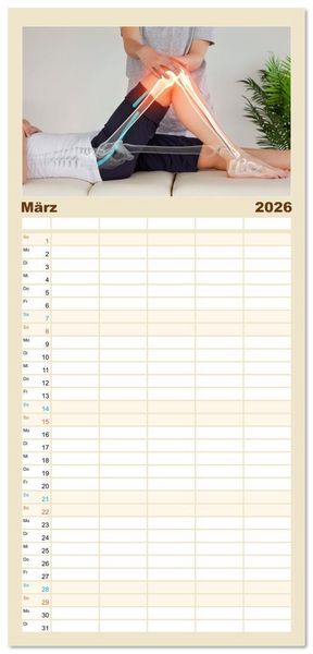 Produktbild: Familienplaner 2026 - Chiropraktik - mit den H&auml;nden behandeln mit 5 Spalten (Wandkalender, 21 x 45 cm) CALVENDO
