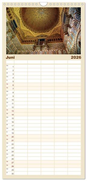 Produktbild: Familienplaner 2026 - Sevilla - Unterwegs in Spanien mit 5 Spalten (Wandkalender, 21 x 45 cm) CALVENDO