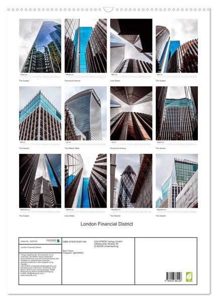 Produktbild: London Financial District (Wandkalender 2026 DIN A2 hoch), CALVENDO Monatskalender