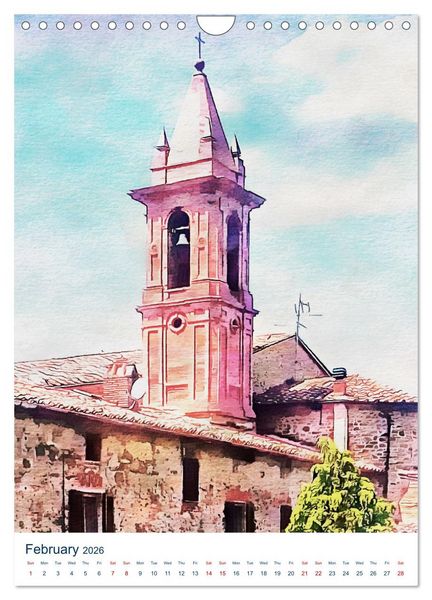 Produktbild: Umbrian Bell Towers (Wall Calendar 2026 DIN A4 portrait), CALVENDO 12 Month Wall Calendar