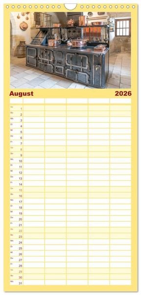 Produktbild: Familienplaner 2026 - F&uuml;rstliche K&uuml;chen und Tafeln mit 5 Spalten (Wandkalender, 21 x 45 cm) CALVENDO