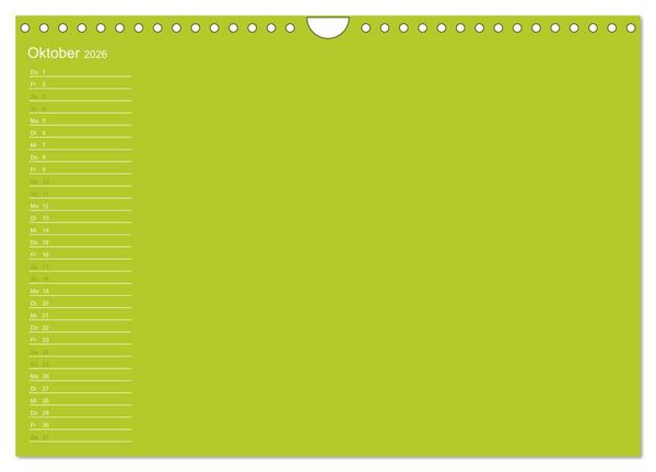 Produktbild: Bastel-Geburtstagskalender gr&uuml;n / Geburtstagskalender (Wandkalender 2026 DIN A4 quer), CALVENDO Monatskalender