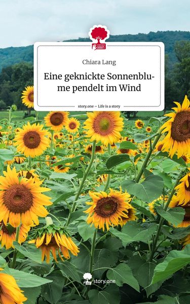 Produktbild: Eine geknickte Sonnenblume pendelt im Wind. Life is a Story - story.one