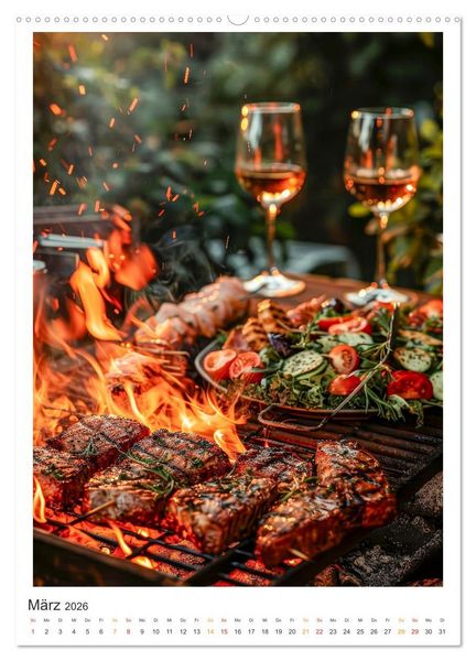 Produktbild: Food BBQ - Deftiges aus der Gourmet-K&uuml;che (hochwertiger Premium Wandkalender 2026 DIN A2 hoch), Kunstdruck in Hochglanz