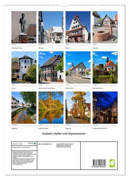 Produktbild: Dreieich Idyllen und Impressionen (hochwertiger Premium Wandkalender 2027 DIN A2 hoch), Kunstdruck in Hochglanz