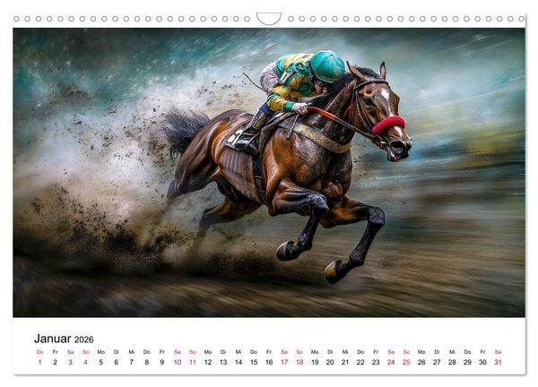 Produktbild: Pferderennen (Wandkalender 2026 DIN A3 quer), CALVENDO Monatskalender