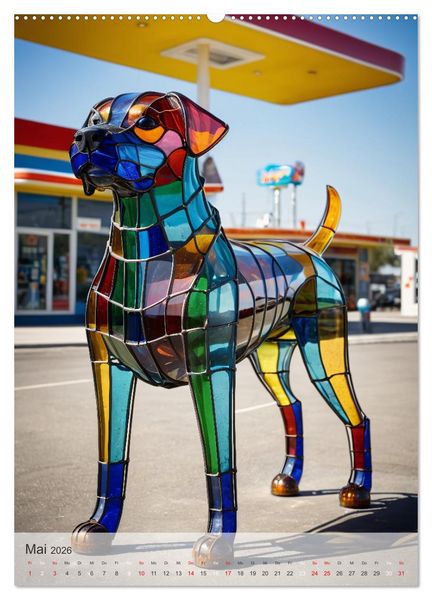 Produktbild: Tiere aus Glas - Hunde (hochwertiger Premium Wandkalender 2026 DIN A2 hoch), Kunstdruck in Hochglanz