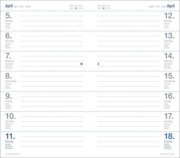 Produktbild: Wochen-Taschenkalender, schwarz 2027