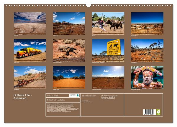 Produktbild: Outback Life - Australien (Wandkalender 2026 DIN A2 quer), CALVENDO Monatskalender