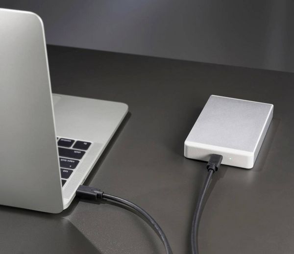 Produktbild: Renkforce USB-C&reg; Kabel USB 3.2 Gen2x2 USB-C&reg; Stecker, USB-C&reg; Stecker 0.50 m Schwarz TPE-Mantel RF-5501100