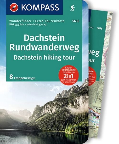 Produktbild: KOMPASS Wanderf&uuml;hrer Dachstein-Rundwanderweg, 8 Etappen mit Extra-Tourenkarte