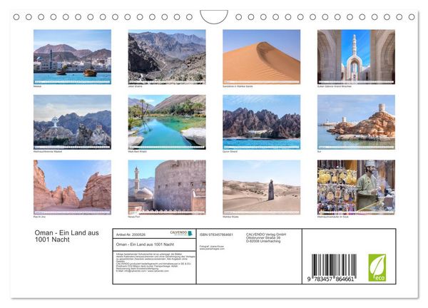 Produktbild: Oman - Ein Land aus 1001 Nacht (Wandkalender 2026 DIN A4 quer), CALVENDO Monatskalender