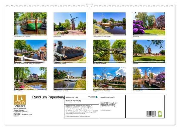 Produktbild: Rund um Papenburg (Wandkalender 2026 DIN A2 quer), CALVENDO Monatskalender