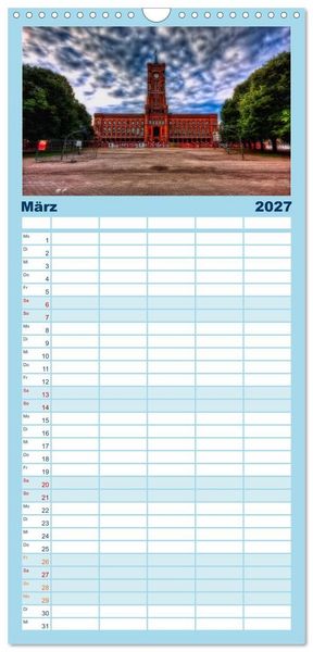 Produktbild: Familienplaner 2027 - Berlin mit 5 Spalten (Wandkalender, 21 x 45 cm) CALVENDO
