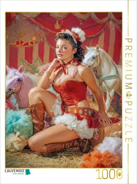 CALVENDO Puzzle Zirkusgirls - Im Pin-up Stil | 1000 Teile Lege-Größe 64x48cm Foto-Puzzle für glückliche Stunden