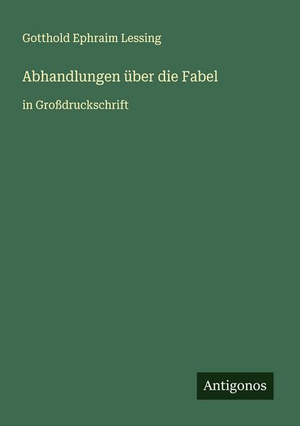 Produktbild: Abhandlungen &uuml;ber die Fabel