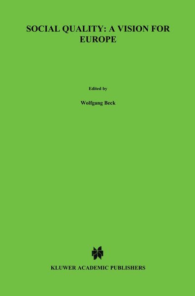 Produktbild: Social Quality: A Vision for Europe