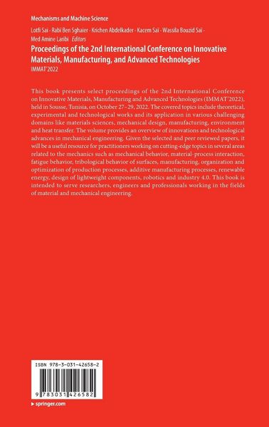 Produktbild: Proceedings of the 2nd International Conference on Innovative Materials, Manufacturing, and Advanced Technologies