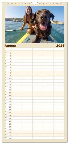 Produktbild: Familienplaner 2026 - Stand up paddling - SUP mit 5 Spalten (Wandkalender, 21 x 45 cm) CALVENDO