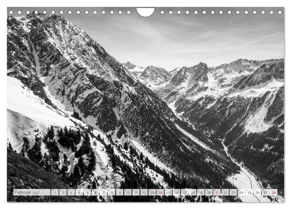 Produktbild: Bergpixels Schwarz-Wei&szlig;e Gebirgstr&auml;ume (Wandkalender 2027 DIN A4 quer), CALVENDO Monatskalender