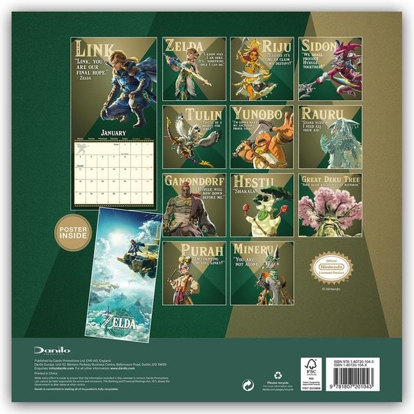 Produktbild: Nintendo &ndash; The Legend of Zelda &ndash; Die Legende von Zelda 2027 &ndash; Wandkalender