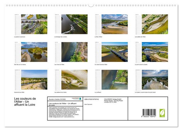 Produktbild: Les couleurs de l'Allier - Un affluent la Loire (Calendrier mural 2026 DIN A2 vertical) calendrier de bureau